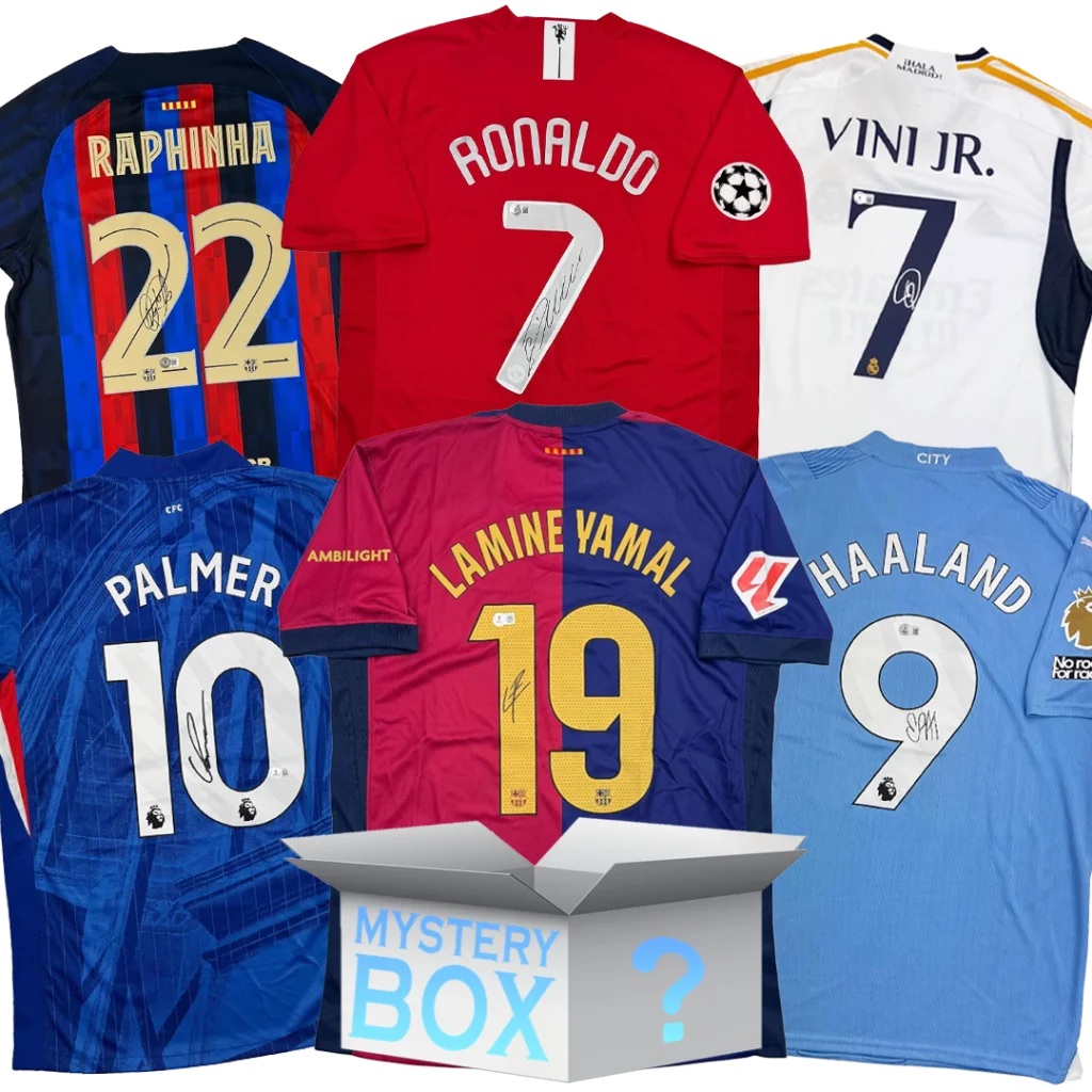 Random Autographed Soccer Jersey Mystery Box with PSA JSA or Beckett COA | Hall of Fame Sports Memorabilia | vintageantiquesgifts.com