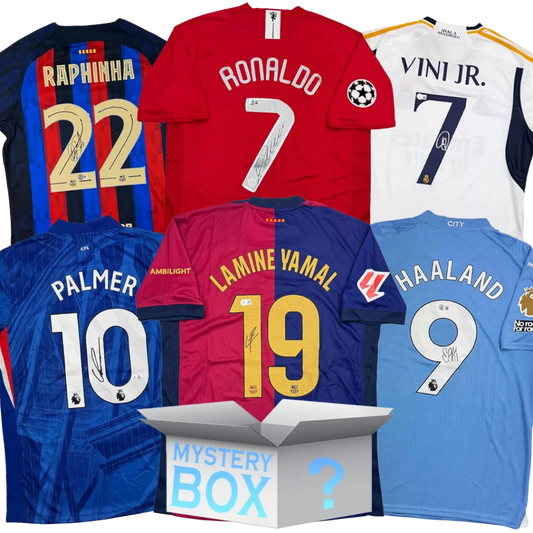 Random Autographed Soccer Jersey Mystery Box with PSA JSA or Beckett COA | Hall of Fame Sports Memorabilia | vintageantiquesgifts.com
