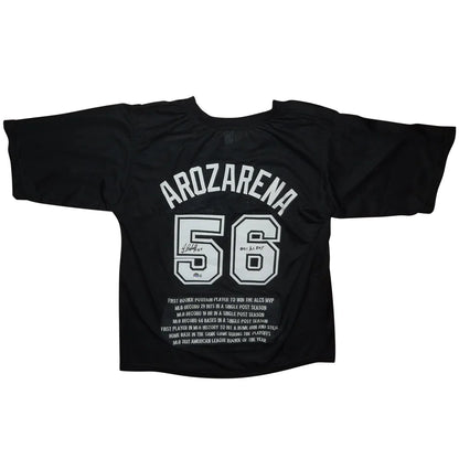 Randy Arozarena autographed Tampa Bay black mesh jersey with embroidered name and number 56