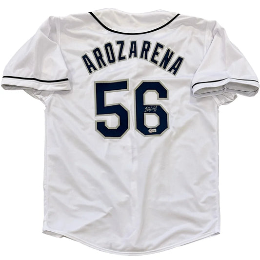 Randy Arozarena autographed Tampa Bay white #56 custom jersey signed by player
