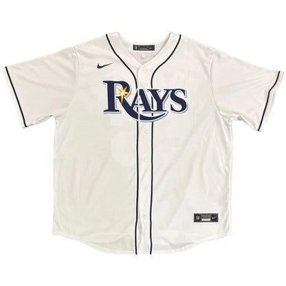 Randy Arozarena signed Tampa Bay Rays white jersey with navy and gold accents