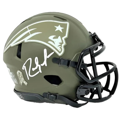 Randy Moss Signed Patriots Salute to Service Mini Helmet | Creative Sports | vintageantiquesgifts.com