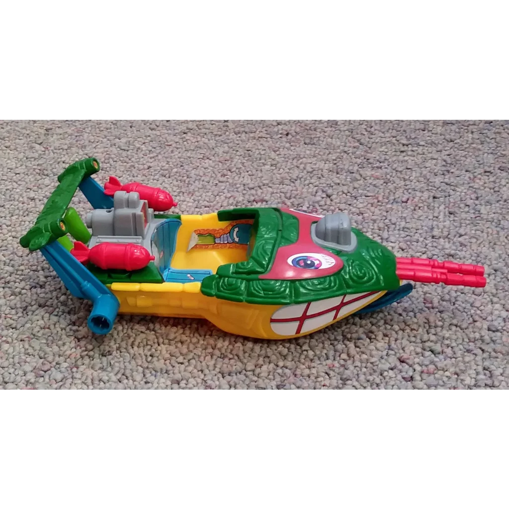 Colorful Raphs Sewer Speed Boat TMNT 1991 toy with laser gun