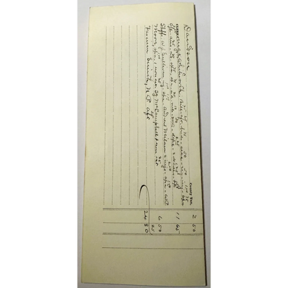 Handwritten ledger sheet with financial entries from Tennessee Supreme Court case