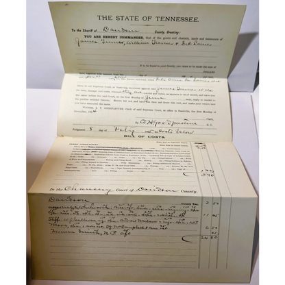 Old Tennessee Supreme Court case document with handwritten and printed text from 1895