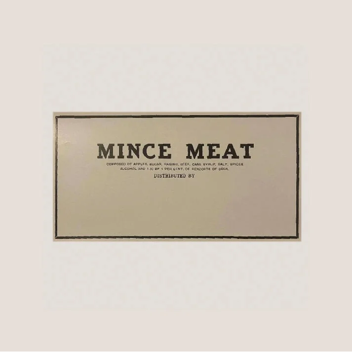 Vintage Brick’s Mince Meat label from the 1910s, rare large antique collectible