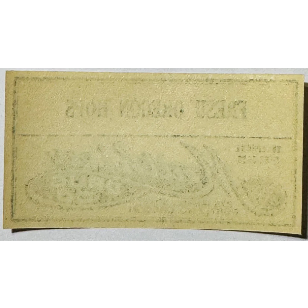 Worn yellow sticker with mirrored text on Rare 1910s Fresh Oregon Hops Drug Store Label