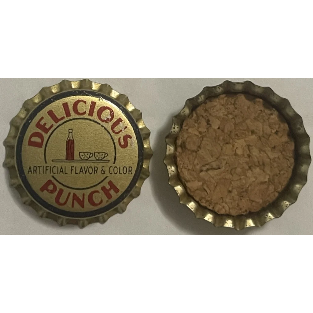 Rare 1930s - 1940s Delicious Punch Cork Bottle Cap Marvern Ar - Collectibles - Antique Vintage Soda And Beverage