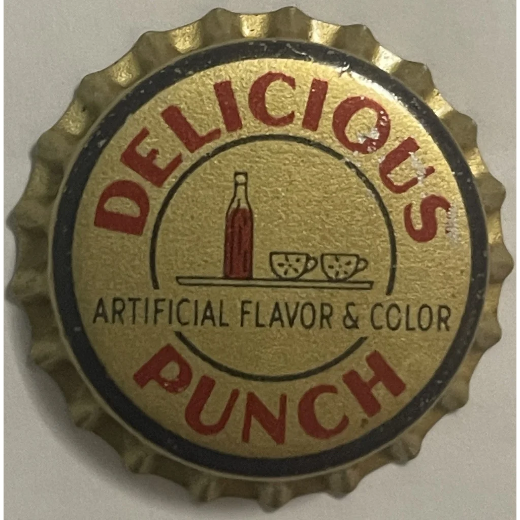 Rare 1930s - 1940s Delicious Punch Cork Bottle Cap Marvern AR Collectibles Vintage and Antique Gifts Home page