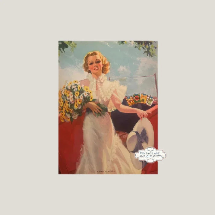 Vintage Lucky Strike advertisement art featuring Bradshaw Crandell embossed cigar label