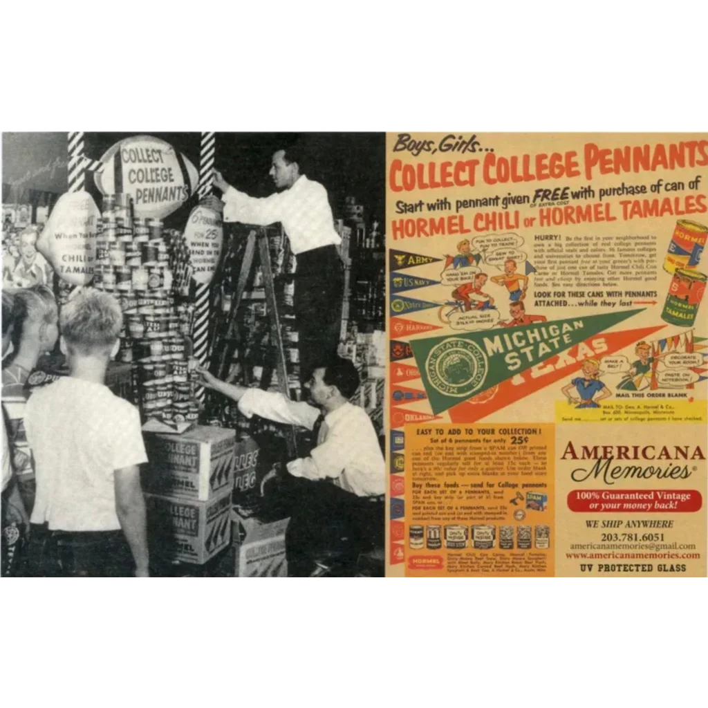 Vintage wool felt Hormel pennant from 1950s Alabama Americana collection