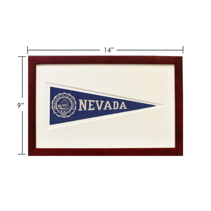 Rare 1950s Nevada Hormel wool felt pennant, 14-inch framed