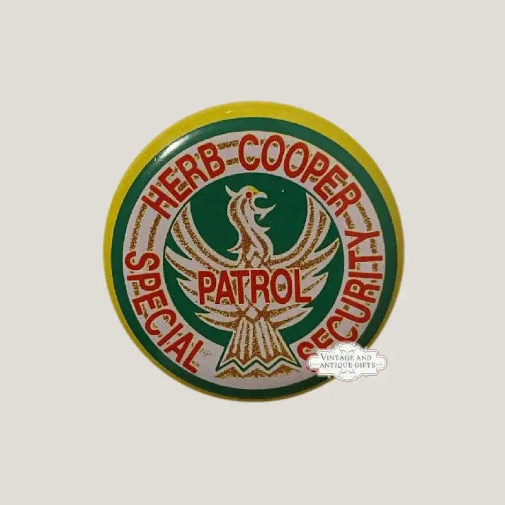 Vintage Herb-Cooper special patrol police badge with historical charm