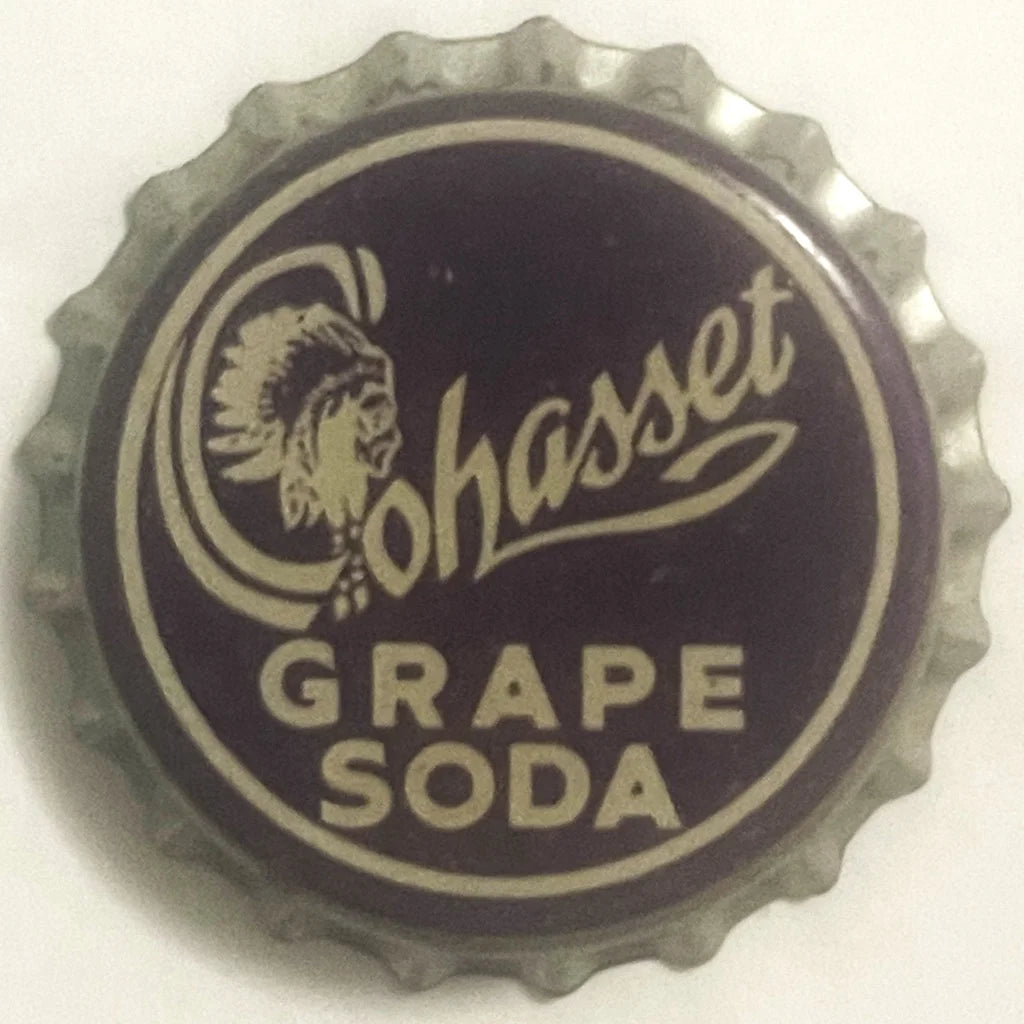 Vintage Cohasset Grape Soda cork bottle cap with stylish profile logo from Youngstown