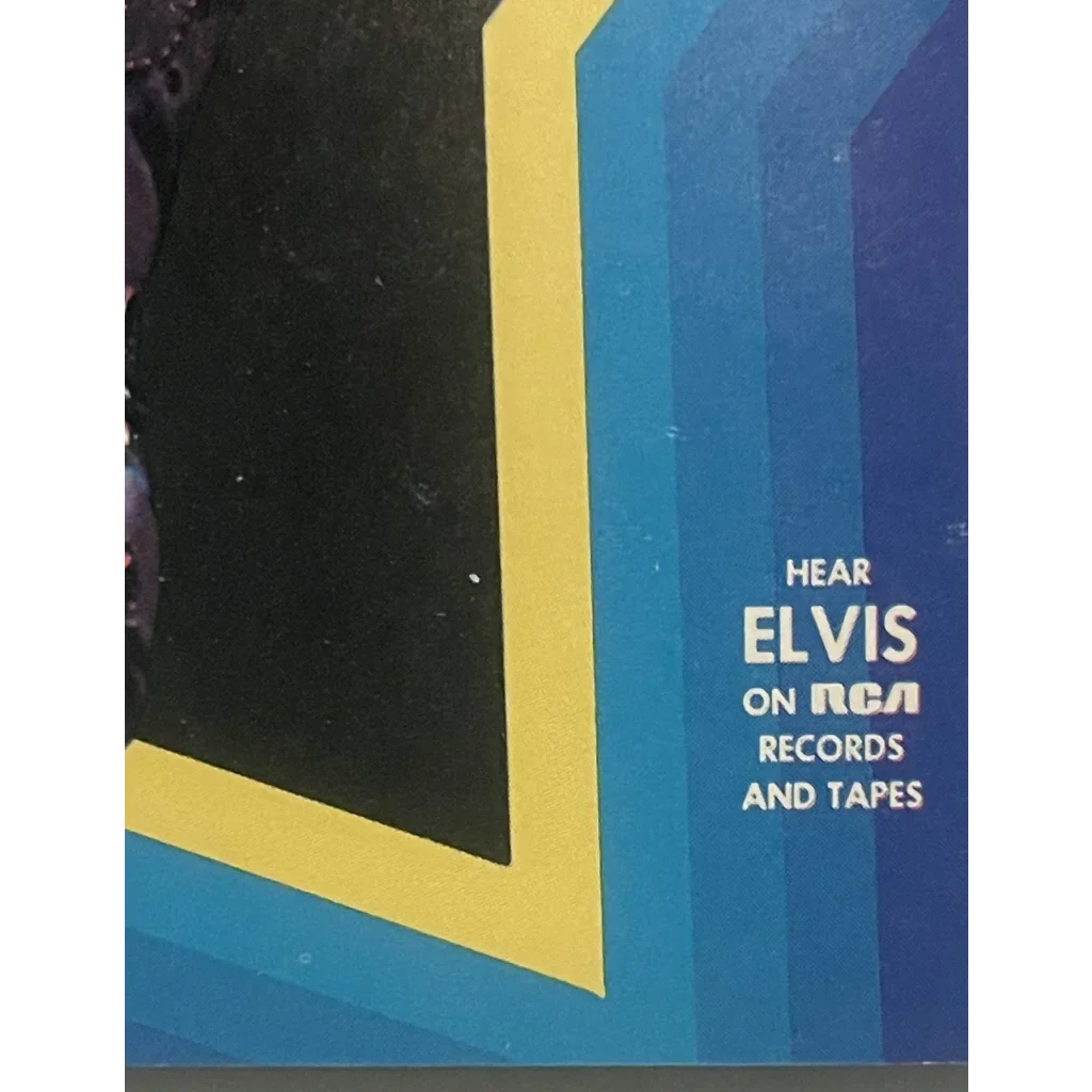 Vintage Elvis Presley RCA ad for 1970s Elvis records and tapes in concert photo set