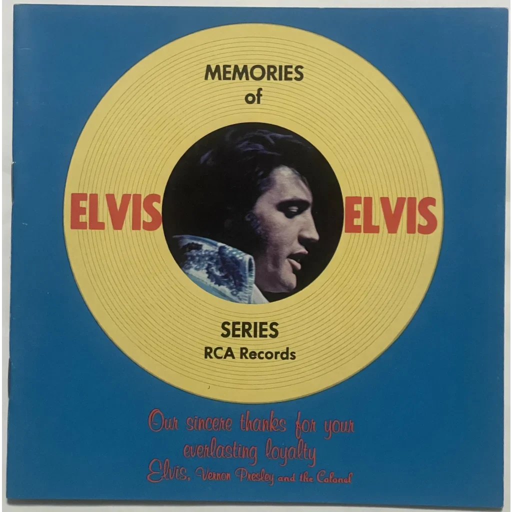 Yellow vinyl record album cover for Memories of Elvis featuring 1970s Elvis Presley