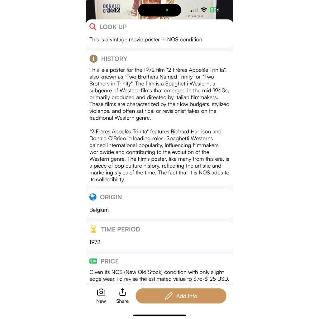 Vintage movie poster of Freres Appeles Trinita Belgium for Trinita Belgium movie collection