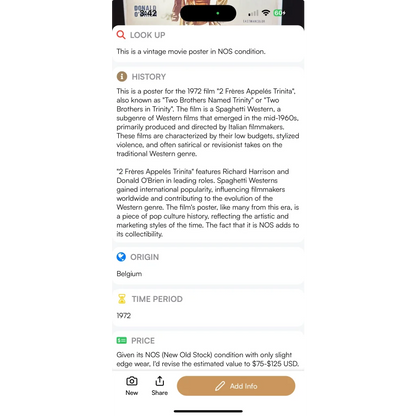 Vintage movie poster of Freres Appeles Trinita Belgium for Trinita Belgium movie collection