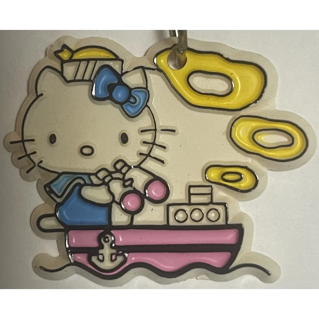 Rare 1976-1985 Hello Kitty Keychain Unique Image And With Blue Bow! Collectibles Antique Collectible Items | Vintage
