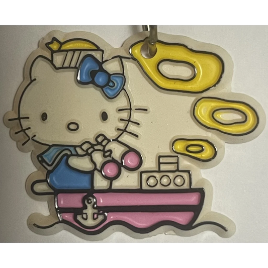 Rare 1976-1985 Hello Kitty Keychain Unique Image And With Blue Bow! Collectibles Keychain: