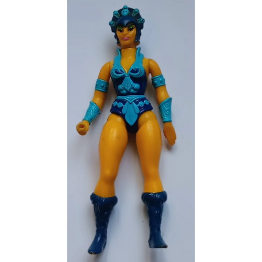 Rare 1983 Evil Lyn Masters of the Universe action figure with orange skin