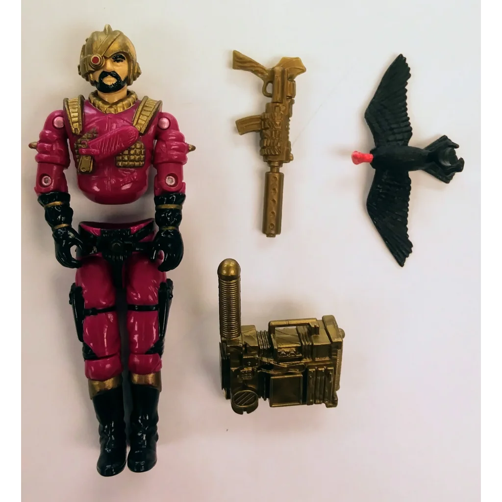 Rare 1988 Cobra Action Figure Voltar in pink black armor with gold accents and beard