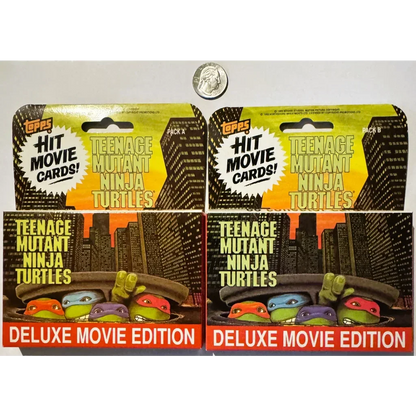 Teenage Mutant Ninja Turtles trading card packs from Rare 1990 TMNT Deluxe Movie Edition