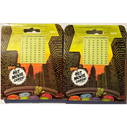 Two packs of Teenage Mutant Ninja Turtles deluxe movie edition trading cards