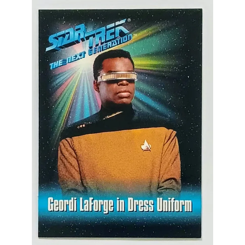 Rare 1993 Star Trek Geordi LaForge trading card in dress uniform