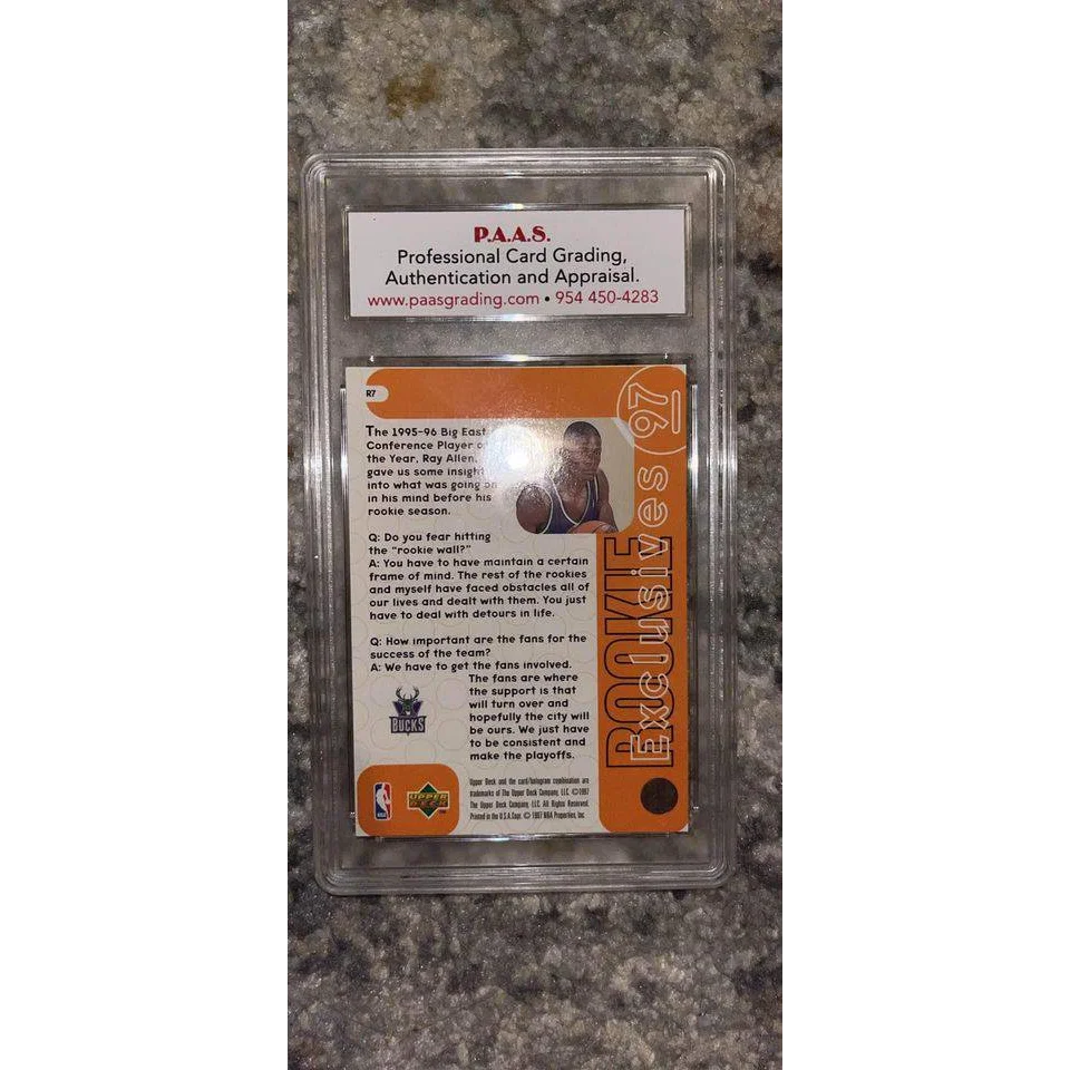 Graded Ray Allen basketball card from 1996, a must-have Allen card for collectors