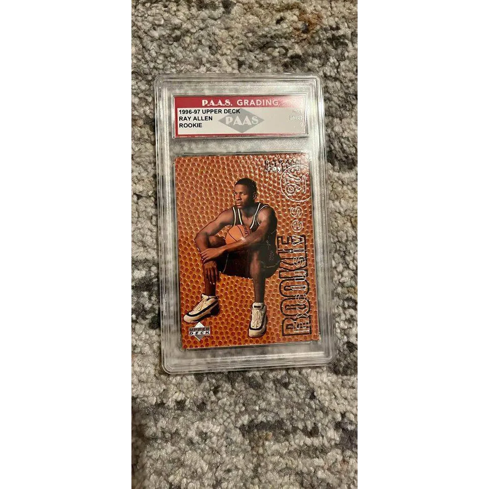 Rare 1996 Ray Allen Rookie Card Graded Upper Deck Basketball Gem alt text