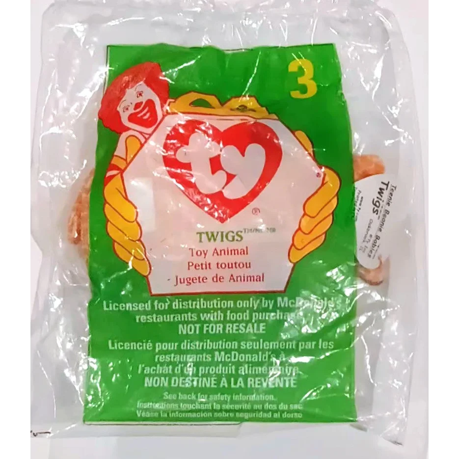 Rare 1998 McDonalds Twigs Beanie Baby Toy Sealed in Package
