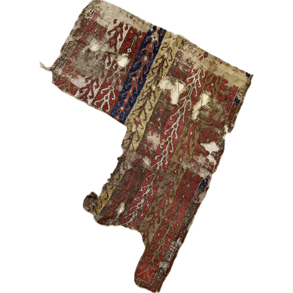 Rare 19th century madder red Anatolian rug fragment, full view, Central Anatolia Turkey