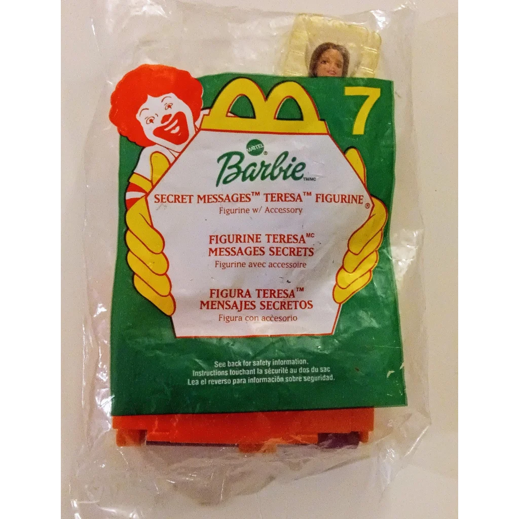 Rare 2000 McDonalds Happy Meal Secret Messages Teresa toy in green wrapper
