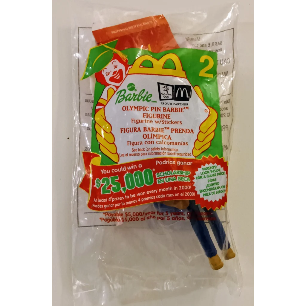 Rare sealed 2000 McDonald’s Olympic Pin Barbie Happy Meal toy