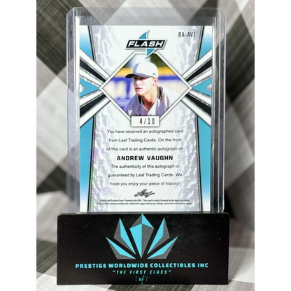 Rare 2019 Andrew Vaughn auto baseball card 4/10 from Prestige Worldwide Collectibles
