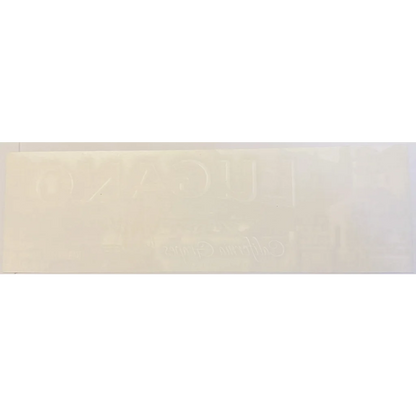 Translucent rectangular block from vintage 1980s Lugano crate label by Tri-Boro Fruit