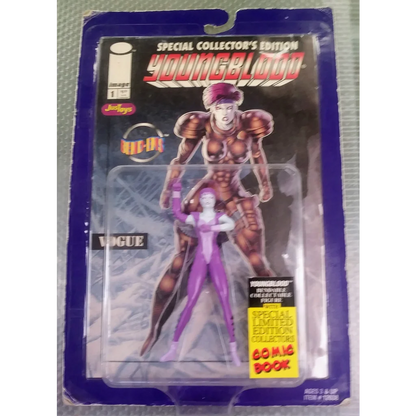 Rare 90s Marvel X-Men Vogue action figure sealed with comic