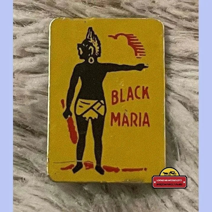 Rare 🚬 Antique 1870s - 1900s Black Maria Tin Tobacco Tag Old Americana! Vintage Advertisements Tags | Tobacciana