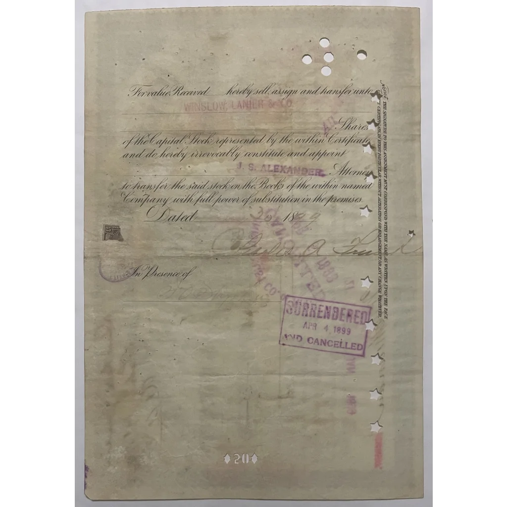 Rare Antique 1890 Chicago Burlington Quincy Railroad Stock Certificate - Zephyrs Collectibles Vintage and Bond