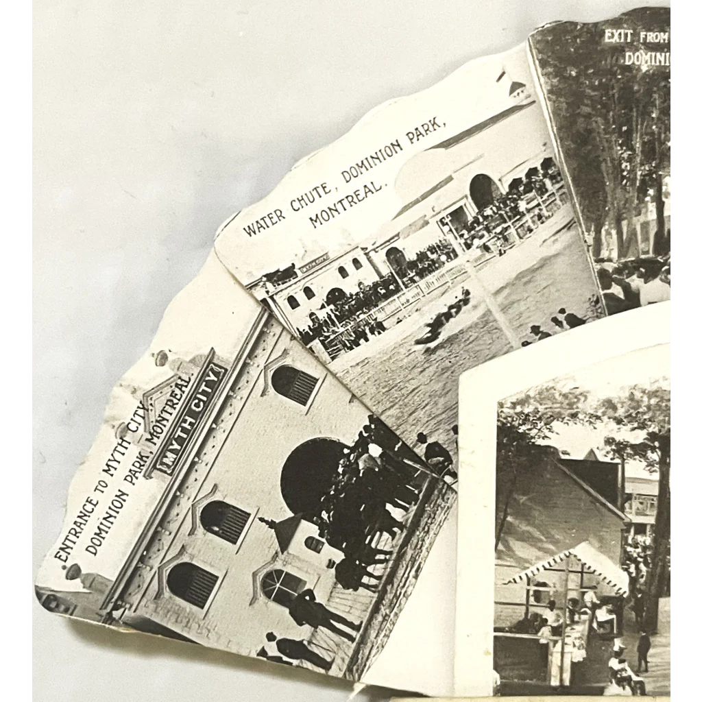 Rare Antique 1900s - 1910s 🎢 Dominion Park Fan Postcard Montreal Quebec Canada 🍁 Vintage Advertisements