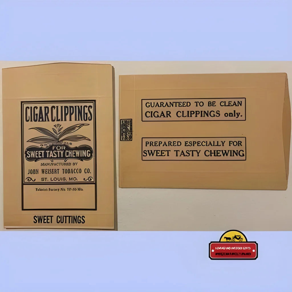 Vintage Weisert cigar clippings bag from the 1930s, perfect for collectors and history buffs