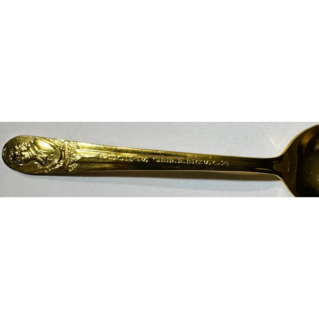 Rare antique Victorian Louisiana Purchase gold spoon with ornate lion head