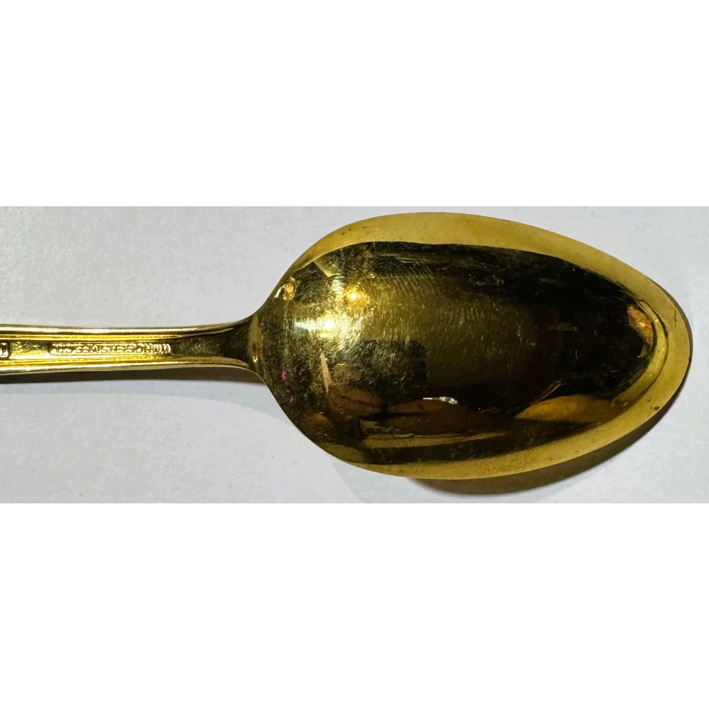 Rare antique Victorian Louisiana Purchase gold spoon with engraved text