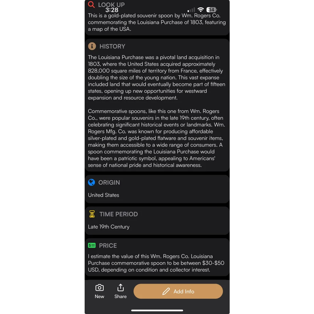 Rare antique Victorian Louisiana Purchase gold-plated souvenir spoon