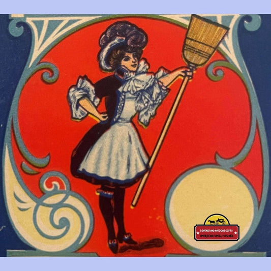 RARE Antique Vintage No. 1 Priscilla Broom Label 1900s - 1920s Advertisements Labels Rare Label: