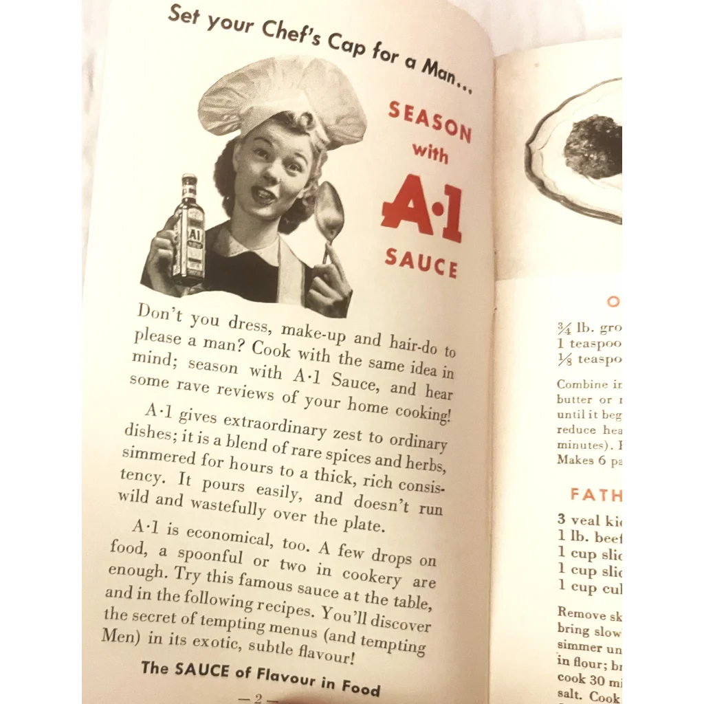 Rare Antique Vintage 1941 A1 Cooking for a Man Cookbook 🥩 Amazing Americana! Advertisements Collectible Items |