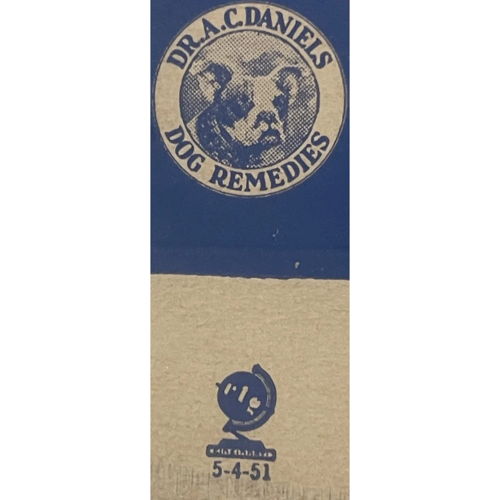 Rare Antique Vintage 1950s Dr A. C. Daniels Dog Vermi - Kap Medicine Box USA 🏛️! Advertisements Collectible Items