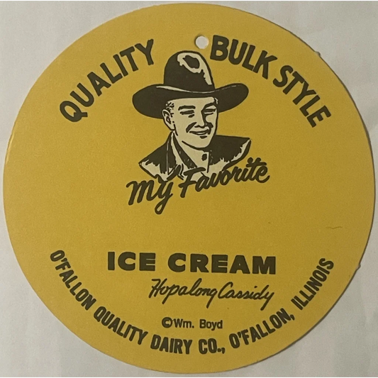 Rare Antique Vintage 🤠 1950s Hopalong Cassidy Ice Cream Sign or Lid O’Fallon IL Advertisements and Gifts Home page