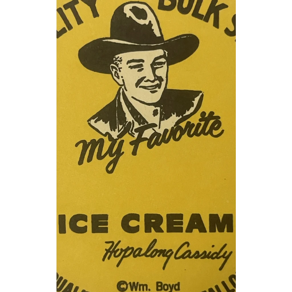 Rare Antique Vintage 🤠 1950s Hopalong Cassidy Ice Cream Sign or Lid O’Fallon IL Advertisements Collectible Items